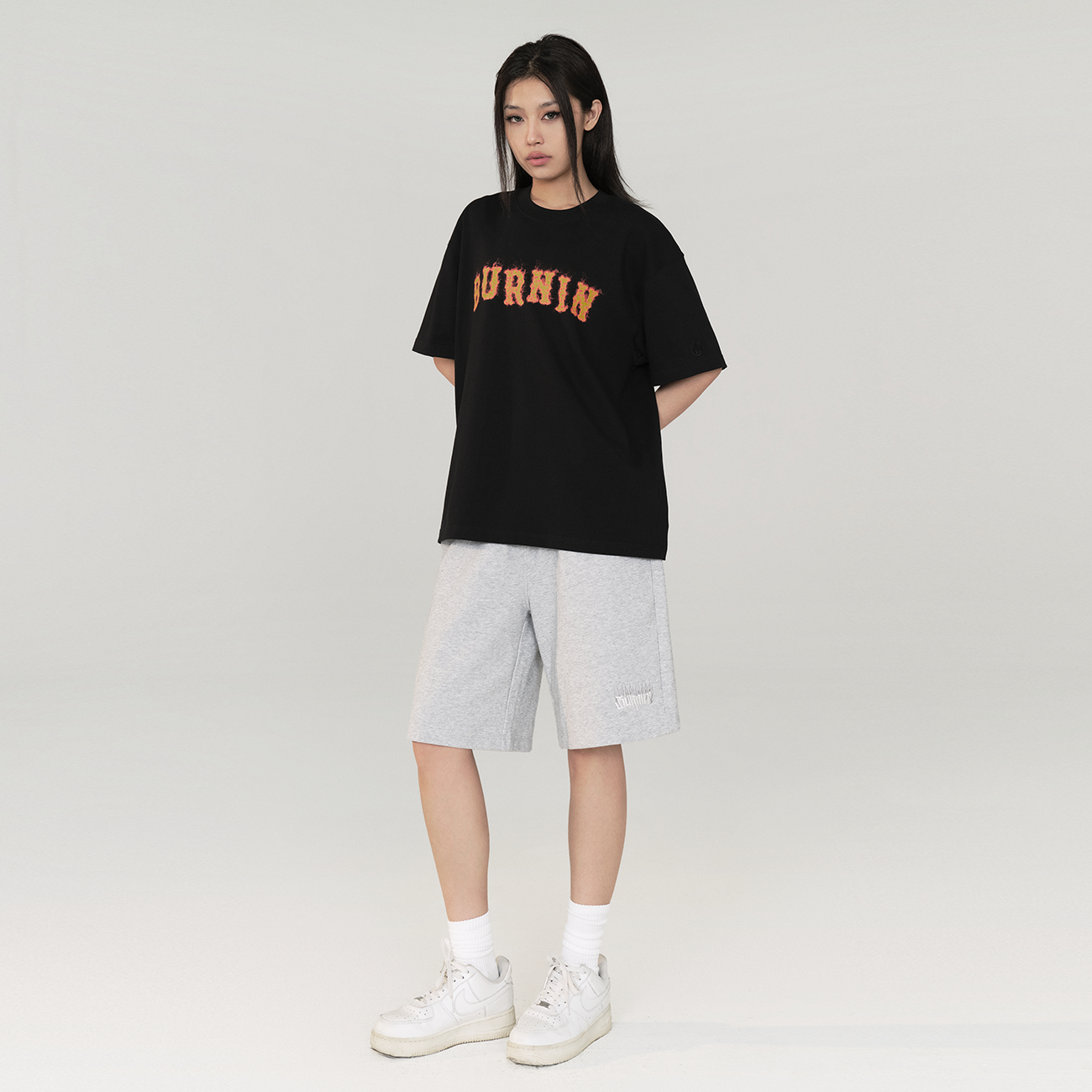 BURNIN*Spark Flame Lava Letter Print Short Sleeve T-shirt - PSYLOS 1, BURNIN*Spark Flame Lava Letter Print Short Sleeve T-shirt, T-Shirt, Burnin, PSYLOS 1